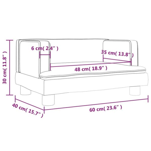 vidaXL sofa til børn 60x40x30 cm velour cremefarvet