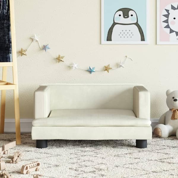 vidaXL sofa til børn 60x40x30 cm velour cremefarvet