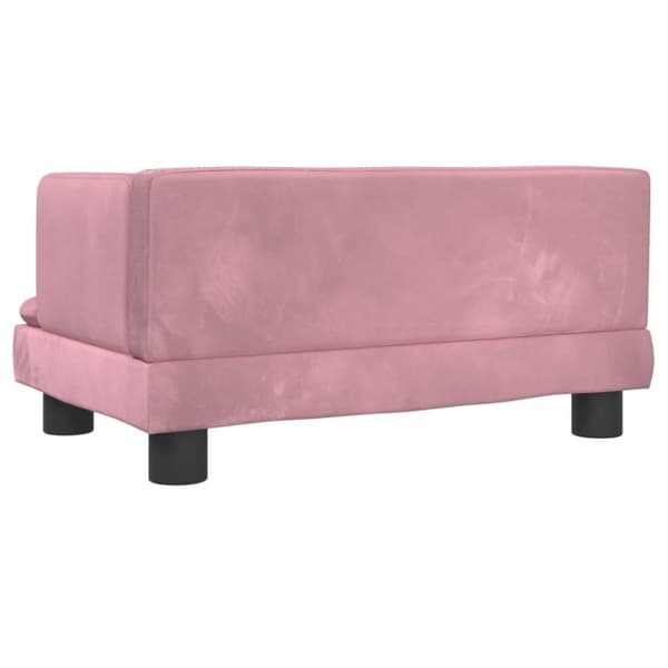 vidaXL sofa til børn 60x40x30 cm velour lyserød