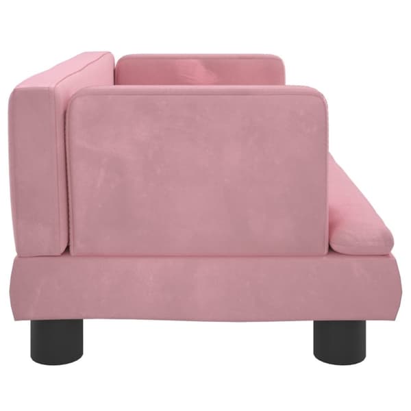 vidaXL Barnsoffa rosa 60x40x30 cm sammet