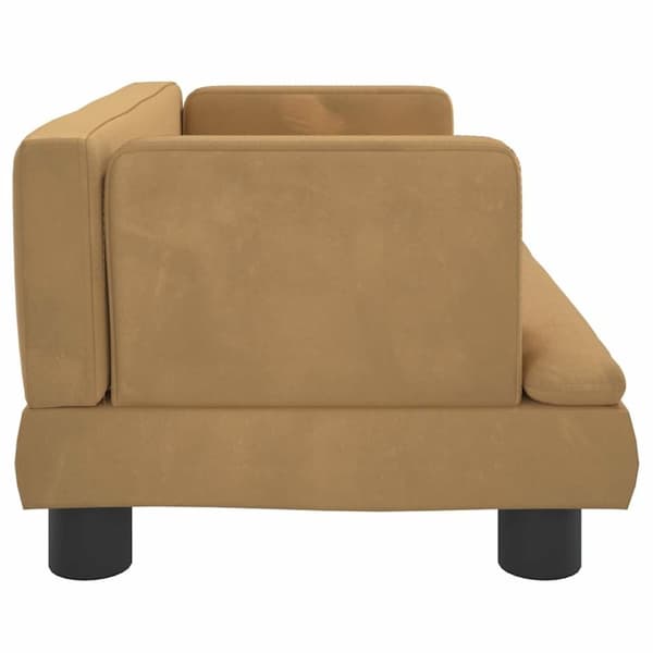 vidaXL Barnsoffa brun 60x40x30 cm sammet