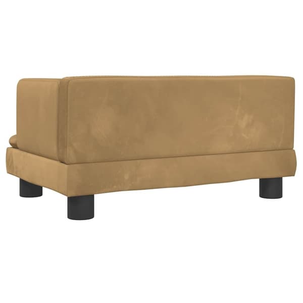 vidaXL Barnsoffa brun 60x40x30 cm sammet