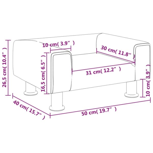 vidaXL Barnsoffa blå 50x40x26,5 cm sammet