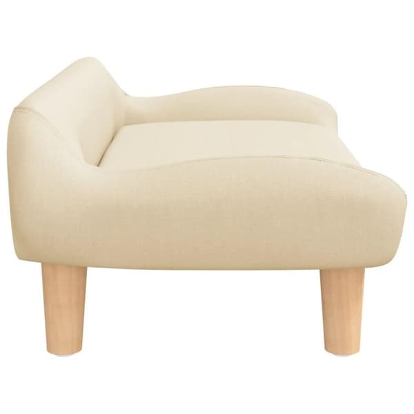 vidaXL Barnsoffa gräddvit 70x40x24 cm tyg