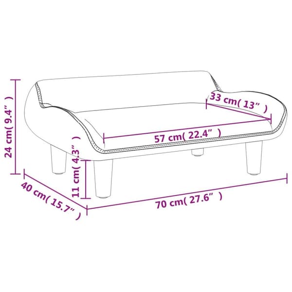 vidaXL Barnsoffa gräddvit 70x40x24 cm tyg