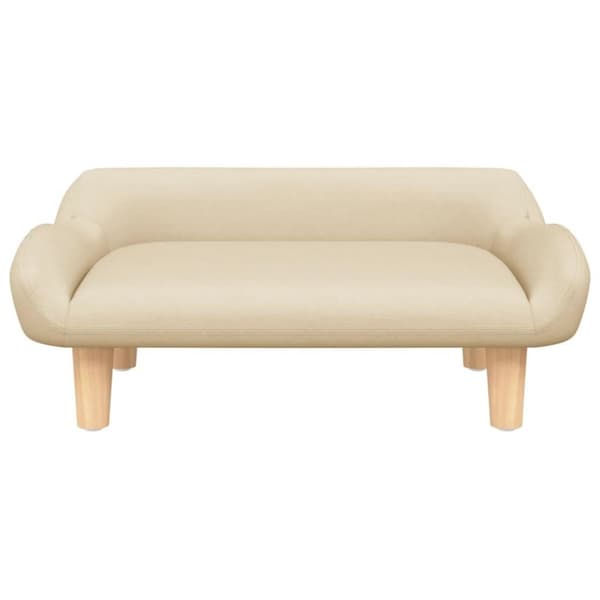 vidaXL Barnsoffa gräddvit 70x40x24 cm tyg