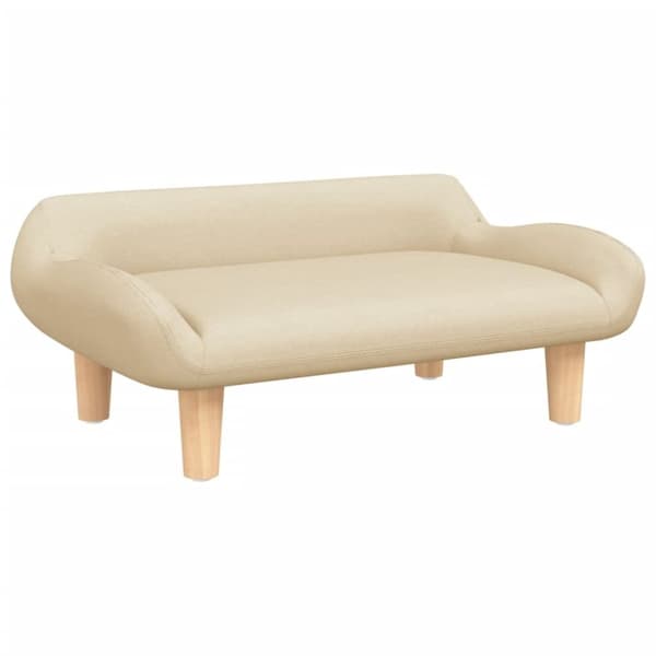 vidaXL Barnsoffa gräddvit 70x40x24 cm tyg