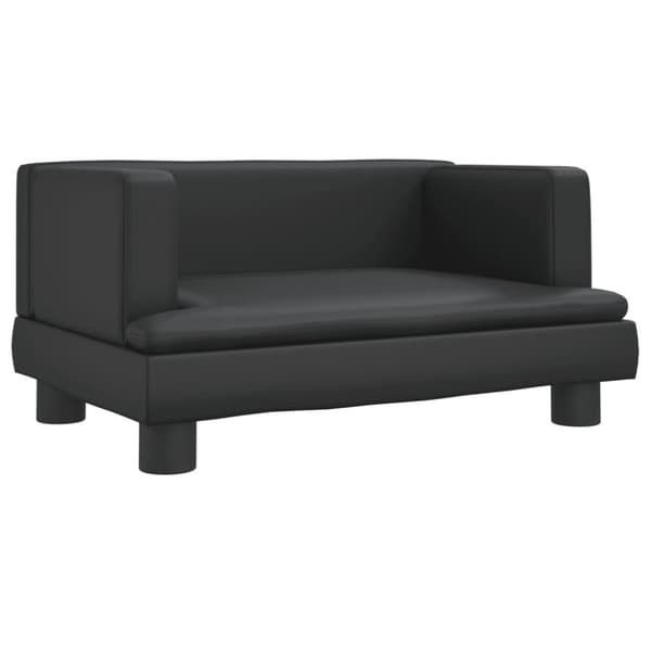 vidaXL sofa til børn 60x40x30 cm kunstlæder sort