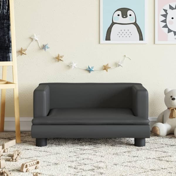 vidaXL Barnsoffa svart 60x40x30 cm konstläder