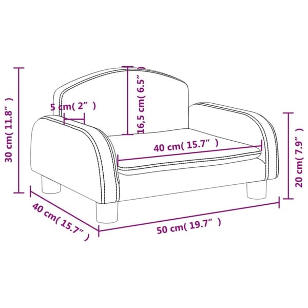 vidaXL sofa til børn 50x40x30 cm kunstlæder cremefarvet