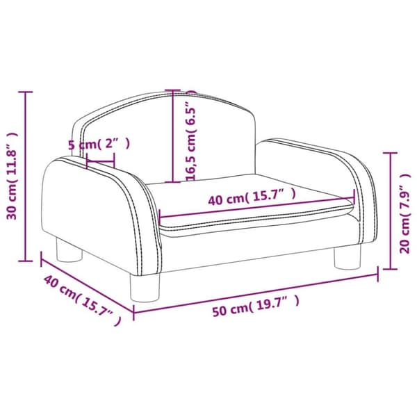 vidaXL Barnsoffa svart 50x40x30 cm tyg