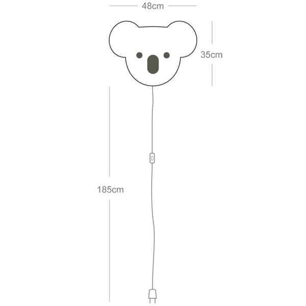 Buokids Soft seinävalaisin Koala karhusinapinkeltainen