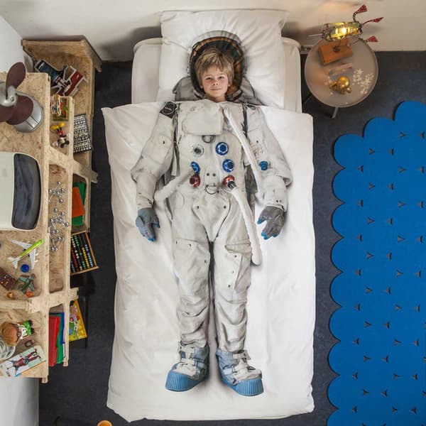 Snurk Sängkläder, Bäddset, Påslakanset, Sänglinne, Barnsängkläder, Junior sängkläder Astronaut 135 x200