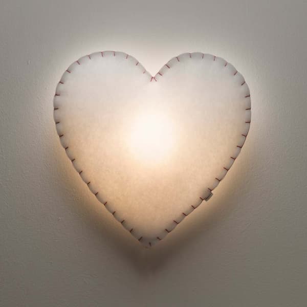 Buokids blød lampe natlampe/væglampe hjerte, avrättning:vägglampa, Sömmen:grå
