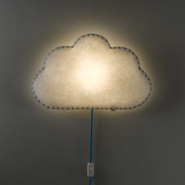 Buokids Soft Lamp natlampe/væglampe Cloud, avrättning:Sladd &amp; kontakt, Sömmen:blå