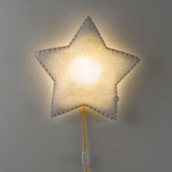Buokids mjuk lampa nattlampa/vägglampa stjärna, Color-186:gelb