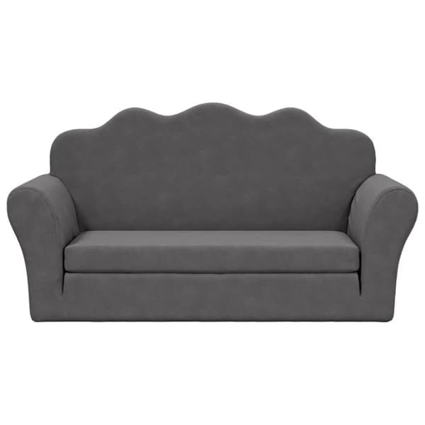vidaXL Bäddsoffa för barn 2-sits antracit mjuk plysch