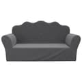 Miniatyrbillede 2 af 8: vidaXL 2-personers sofa til børn blødt plys antracitgrå
