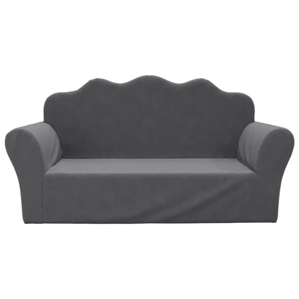 vidaXL 2-personers sofa til børn blødt plys antracitgrå