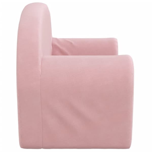 vidaXL Bäddsoffa för barn 2-sits rosa mjuk plysch