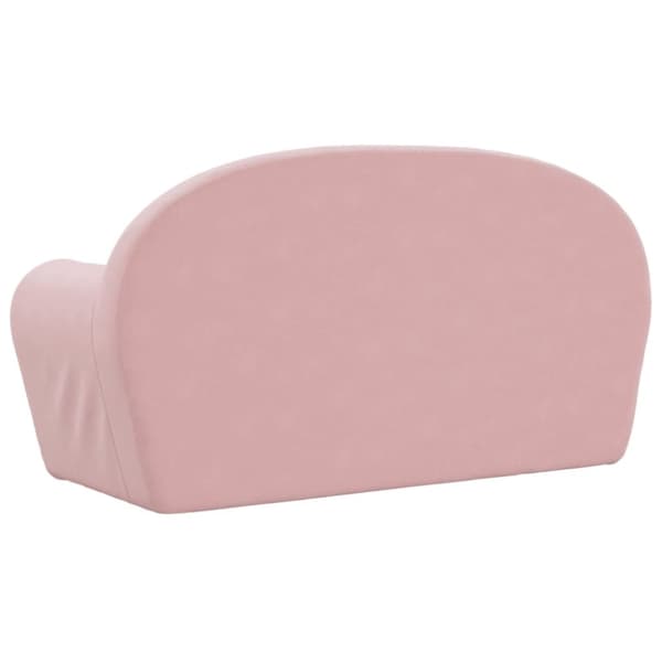 vidaXL Bäddsoffa för barn 2-sits rosa mjuk plysch