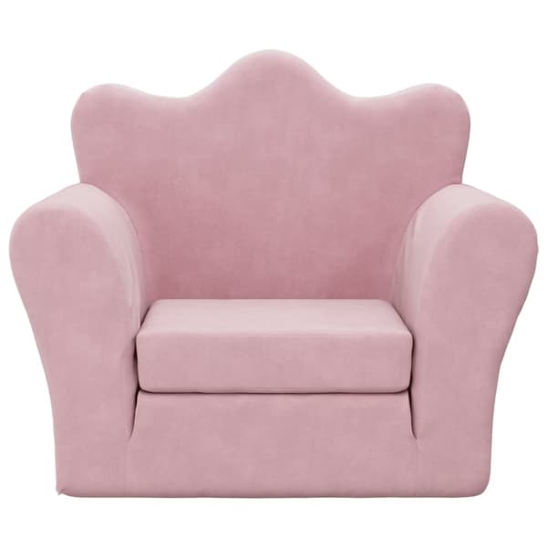 vidaXL Bäddsoffa för barn rosa mjuk plysch