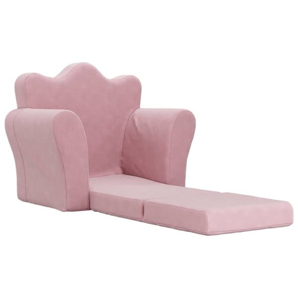 vidaXL Bäddsoffa för barn rosa mjuk plysch