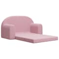 Miniatyrbillede 3 af 8: vidaXL 2-personers sovesofa til børn blødt plys lyserød