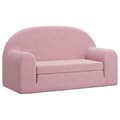 Miniatyrbillede 1 af 8: vidaXL 2-personers sovesofa til børn blødt plys lyserød