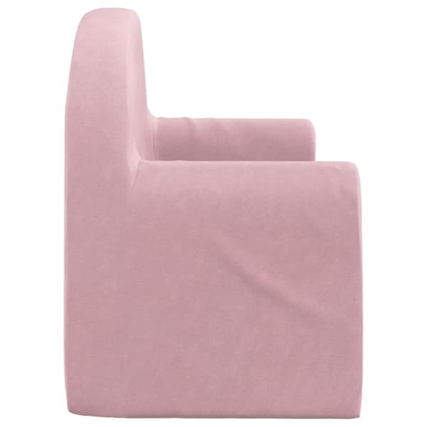 vidaXL Bäddsoffa för barn 2-sits rosa mjuk plysch