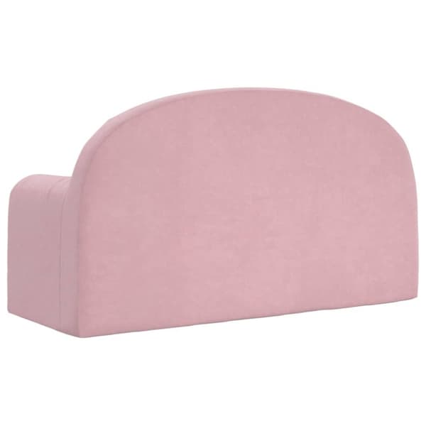 vidaXL Bäddsoffa för barn 2-sits rosa mjuk plysch