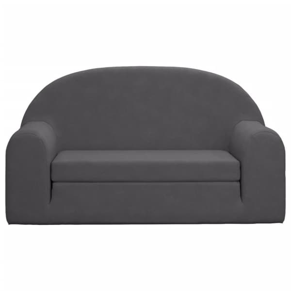 vidaXL 2-personers sovesofa til børn blødt plys antracitgrå