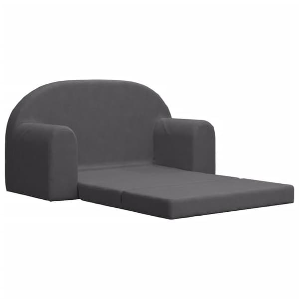 vidaXL 2-personers sovesofa til børn blødt plys antracitgrå