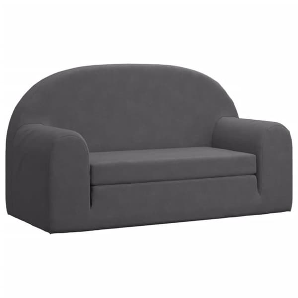 vidaXL Bäddsoffa för barn 2-sits antracit mjuk plysch