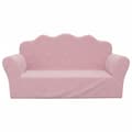 Miniatyrbillede 3 af 8: vidaXL 2-personers sofa til børn blødt plys lyserød