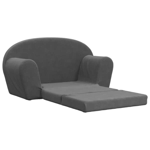 vidaXL 2-personers sovesofa til børn blødt plys antracitgrå