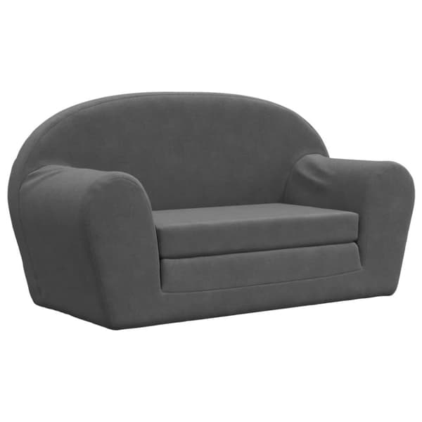 vidaXL 2-personers sovesofa til børn blødt plys antracitgrå