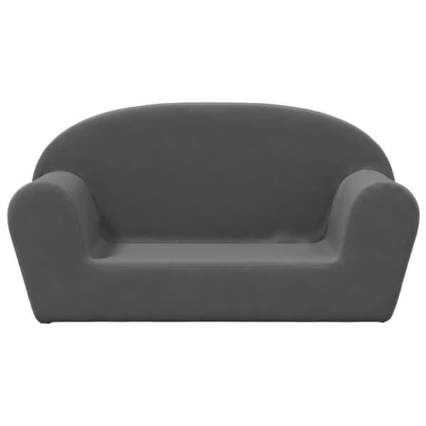 2-personers sofa til børn blødt plys antracitgrå