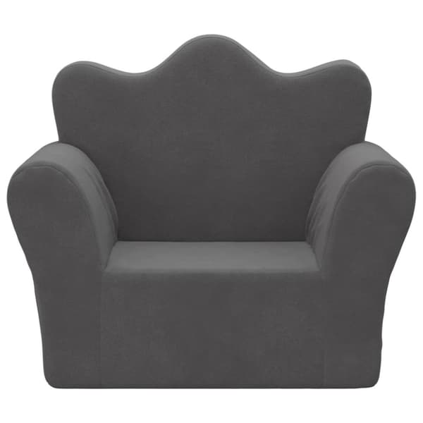 Barnsoffa antracit mjuk plysch