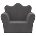 Miniatyrbild 3 av 8: Barnsoffa antracit mjuk plysch