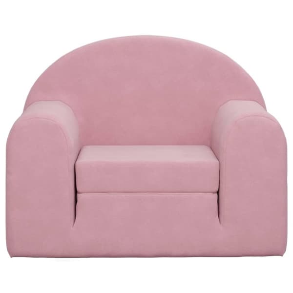Bäddsoffa för barn rosa mjuk plysch