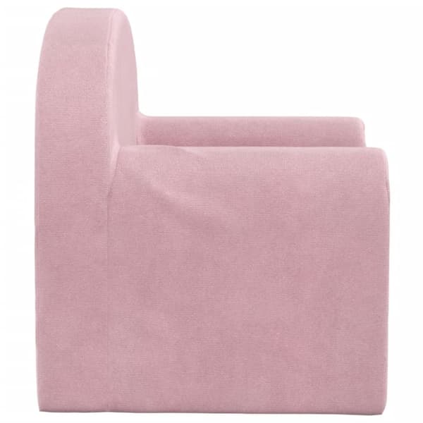 Bäddsoffa för barn rosa mjuk plysch