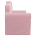 Miniatyrbild 5 av 9: Bäddsoffa för barn 2-sits rosa mjuk plysch