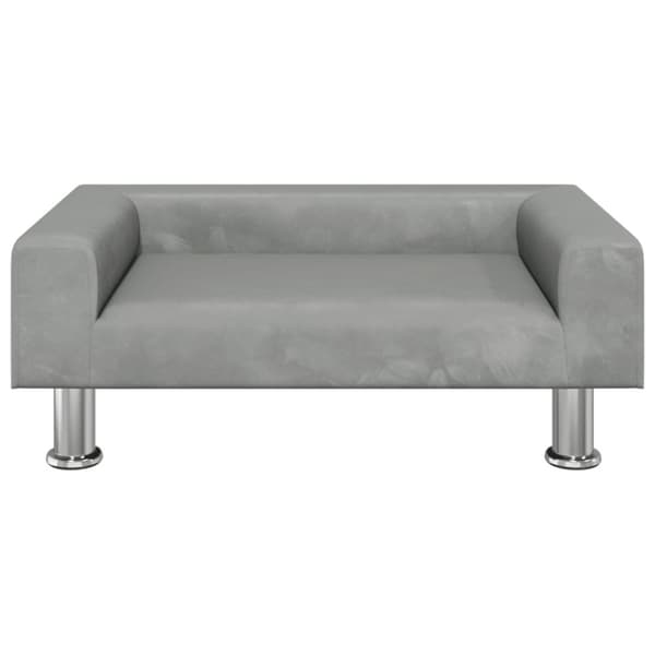 sofa til børn 70x45x26,5 cm fløjl lysegrå