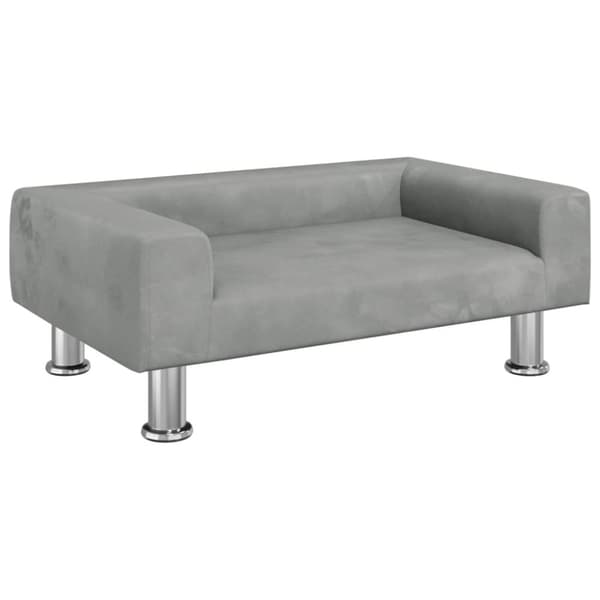 sofa til børn 70x45x26,5 cm fløjl lysegrå