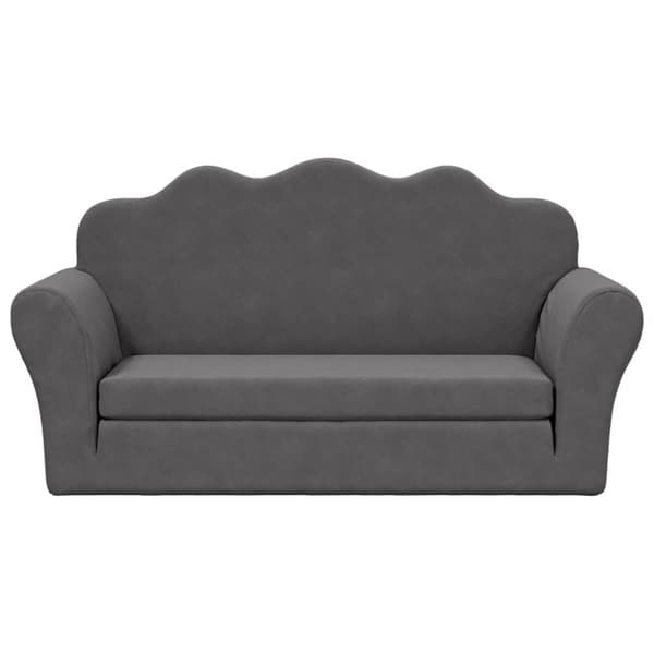 2-personers sovesofa til børn blødt plys antracitgrå