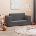 Miniatyrbillede 1 af 10: 2-personers sovesofa til børn blødt plys antracitgrå