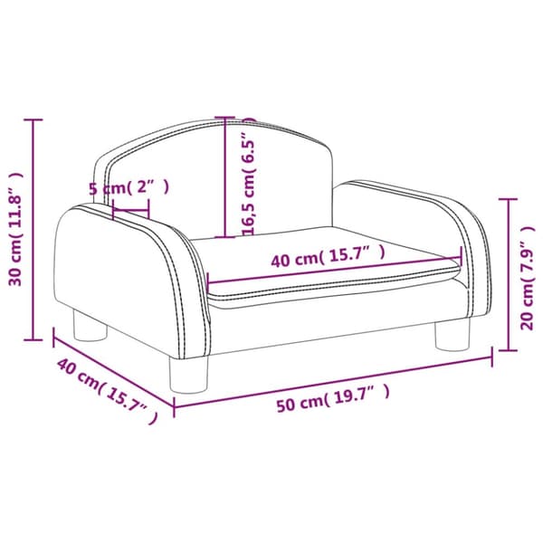 sofa til børn 50x40x30 cm stof cremefarvet