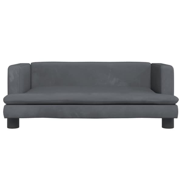 Barnsoffa mörkgrå 80x45x30 cm sammet