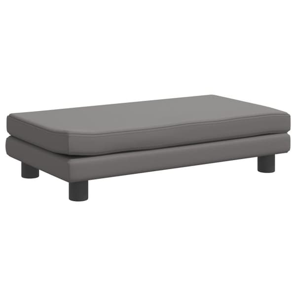 Barnsoffa med fotpall grå 100x50x30 cm konstläder